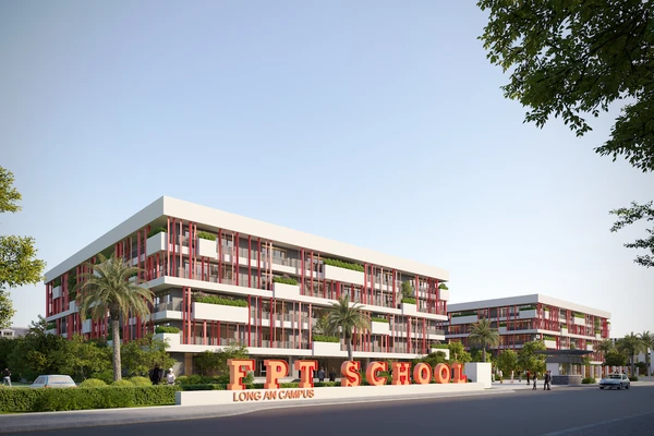 Công trình Trường Phổ thông liên cấp FPT Long An gồm cấp bậc tiểu học, THCS và THPT.