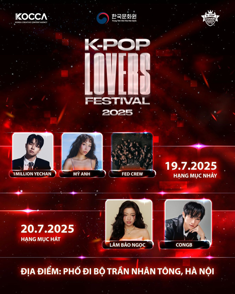 ベトナム韓国文化センター提供のプログラムポスター。 poster-k-pop-lovers-festival-2025.jpg