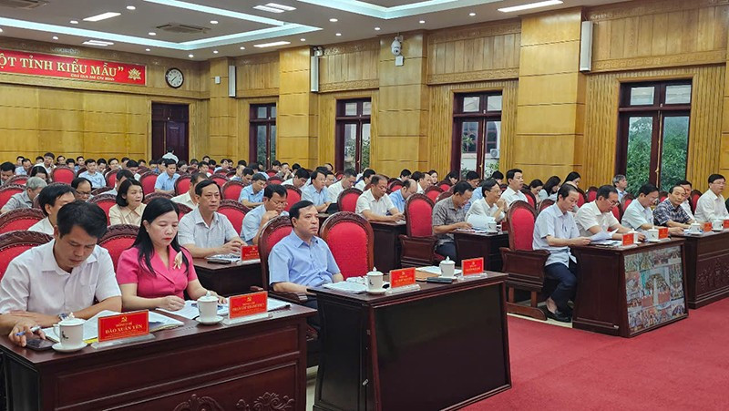 Các đại biểu dự Hội nghị tại điểm cầu Tỉnh ủy Thanh Hóa. dai-bieu.jpg