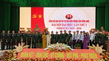 Đại biểu tham dự Đại hội Đảng bộ Ban Chỉ huy Bộ đội Biên phòng tỉnh Vĩnh Long lần thứ nhất. (Ảnh: HOÀNG TRUNG)