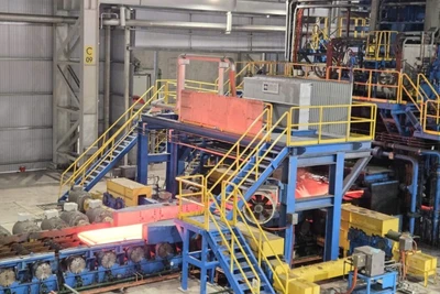 Dây chuyền sản xuất thép tại Nhà máy thép Hòa Phát Dung Quất (Quảng Ngãi).