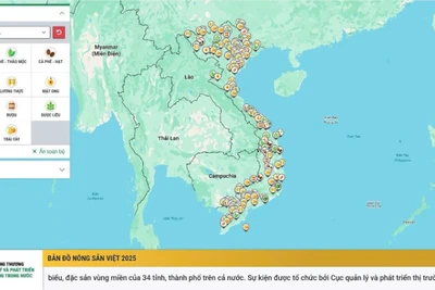 Giao diện Bản đồ nông sản Việt.