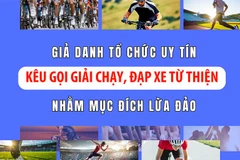 Giả danh tổ chức uy tín kêu gọi giải chạy, đạp xe từ thiện nhằm mục đích lừa đảo.