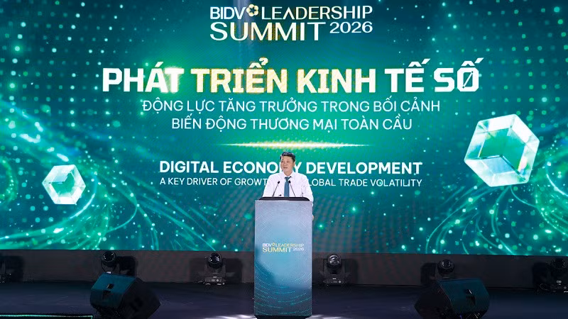 Tổng Giám đốc BIDV Lê Ngọc Lâm phát biểu tại sự kiện. 