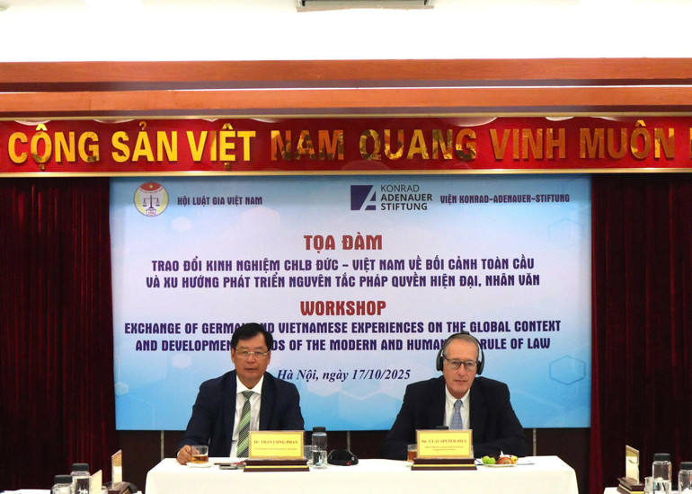 Hội Luật gia Việt Nam mong muốn thúc đẩy phát triển quan hệ hợp tác hơn nữa với viện KAS. (Ảnh: Hội Luật gia Việt Nam) nn-phap-quyen-9849.jpg