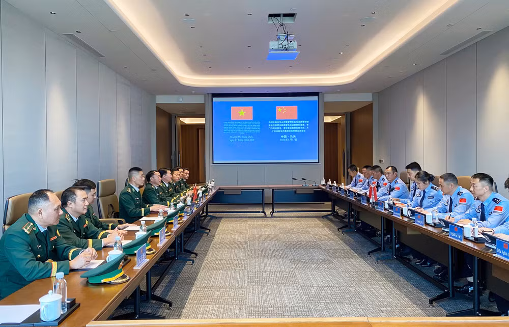 Toàn cảnh buổi hội đàm nghiệp vụ quản lý biên giới.