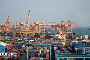 Cảng hàng hóa Busan, Hàn Quốc. (Ảnh: THX/TTXVN)