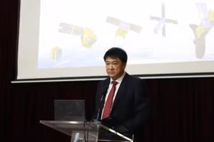 Giáo sư, Tiến sĩ Chu Hoàng Hà, Phó Chủ tịch Viện Hàn lâm Khoa học và Công nghệ Việt Nam phát biểu tại sự kiện. (Ảnh: Kiều Anh)