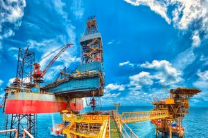 Giàn khai thác dầu khí trên biển của Petrovietnam.
