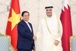 Thủ tướng Phạm Minh Chính hội đàm với Thủ tướng Nhà nước Qatar Sheikh Mohammed bin Abdulrahman bin Jasim Al-Thani tháng 11/2024. (Ảnh/TTXVN)