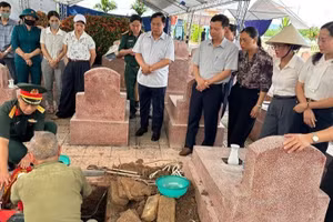 Công tác lấy mẫu hài cốt liệt sĩ được các địa phương thực hiện theo quy trình.