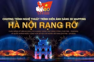 Những hình ảnh ánh sáng 3D sẽ tái hiện các biểu tượng lịch sử, văn hóa Thăng Long-Hà Nội qua các thời kỳ.