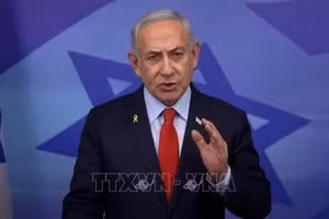 Thủ tướng Israel Benjamin Netanyahu trong bài phát biểu tại Jerusalem. (Ảnh: THX/TTXVN)
