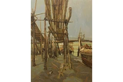 Phạm Xuân Trung, Khi nước nghỉ, sơn dầu.