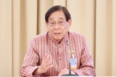 Phó Thủ tướng, Bộ trưởng Tài chính Pichai Chunhavajira tại buổi họp báo về chính sách kích thích kinh tế. (Ảnh: Bộ Tài chính Thái Lan)