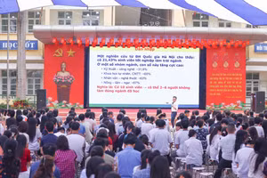 Quang cảnh Ngày hội Tư vấn hướng nghiệp. (Ảnh: THANH TÙNG)