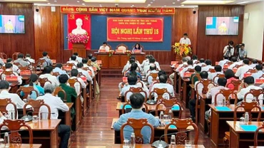 Quang cảnh Hội nghị Ban Chấp hành Đảng bộ tỉnh Sóc Trăng lần thứ 15. 