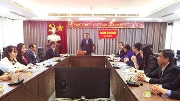 Lãnh đạo Ban Tổ chức Thành ủy Hà Nội khai mạc kỳ thi.