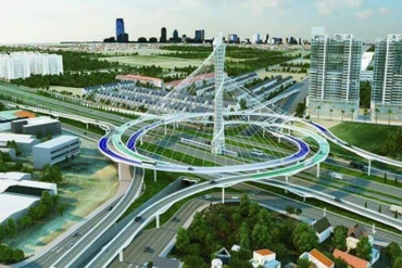 Phối cảnh một nút giao dự án đường Vành đai 4-Vùng Thủ đô.