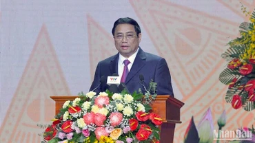 Thủ tướng Phạm Minh Chính đọc diễn văn tại Lễ kỷ niệm.