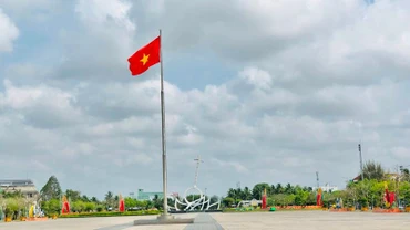 Một góc quảng trường Hùng Vương tại thành phố Bạc Liêu.
