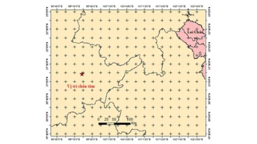 Bản đồ tâm chấn trận động đất.