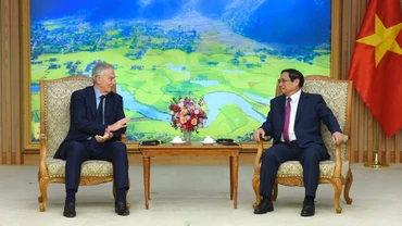 [Ảnh] Thủ tướng tiếp Chủ tịch điều hành Viện Tony Blair vì sự thay đổi toàn cầu