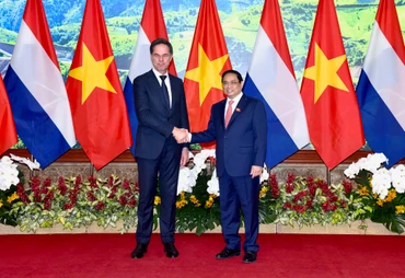 [Ảnh] Thủ tướng Phạm Minh Chính chủ trì Lễ đón Thủ tướng Hà Lan Mark Rutte