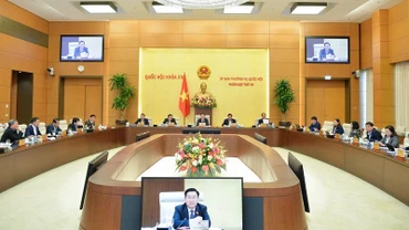 Một phiên họp của Ủy ban Thường vụ Quốc hội khóa XV. (Ảnh: quochoi.vn)