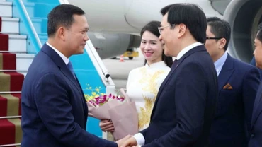 Thủ tướng Vương quốc Campuchia Hun Manet bắt đầu thăm chính thức Việt Nam
