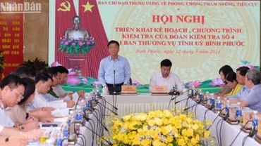 Đồng chí Lê Thành Long triển khai kế hoạch kiểm tra việc lãnh đạo, chỉ đạo, thực hiện cơ chế phối hợp phát hiện, xử lý tham nhũng, tiêu cực qua hoạt động kiểm tra, thanh tra, kiểm toán, điều tra, truy tố, xét xử, thi hành án tại Bình Phước.