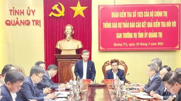 Bí thư Trung ương Đảng, Chánh án Tòa án nhân dân tối cao Lê Minh Trí phát biểu tại buổi làm việc. 