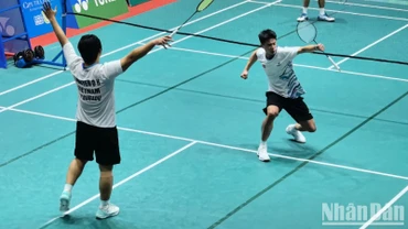 Đình Mạnh và Đình Hoàng vào chung kết đôi nam Giải cầu lông Ciputra Hanoi - Vietnam International Challenge 2025