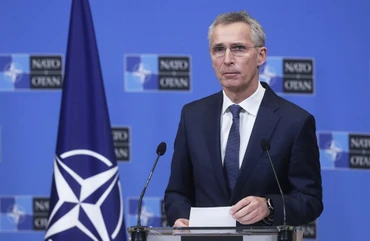 Tổng thư ký NATO Jens Stoltenberg phát biểu trong một cuộc họp báo ở Brussels, Bỉ. (Ảnh: EPA/TTXVN)