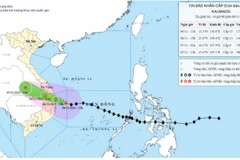 Bản đồ dự báo quỹ đạo và cường độ bão số 13 (Kalmaegi) phát lúc 14 giờ chiều 6/11/2025. (Nguồn: Trung tâm Dự báo khí tượng thủy văn quốc gia) 