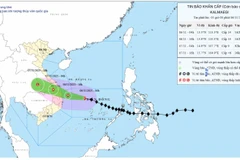 (Ảnh: Bản đồ dự báo quỹ đạo và cường độ bão số 13 (Kalmaegi) phát lúc 5 giờ sáng 6/11/2025. (Nguồn: Trung tâm Dự báo khí tượng thủy văn quốc gia) 