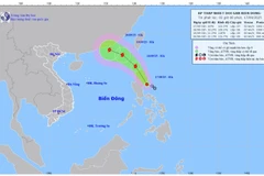 Bản đồ dự báo quỹ đạo và cường độ áp thấp nhiệt đới gần Biển Đông phát lúc 2 giờ sáng 17/9/2025. (Ảnh: Trung tâm Dự báo khí tượng thủy văn quốc gia)