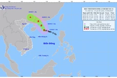 Bản đồ dự báo quỹ đạo và cường độ bão lúc 14 giờ ngày 7/9/2025. (Ảnh: Trung tâm Dự báo khí tượng thủy văn quốc gia)