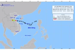 Bản đồ dự báo quỹ đạo và cường độ áp thấp nhiệt đới lúc 16 giờ 30 phút ngày 30/8/2025. (Ảnh: Trung tâm Dự báo khí tượng thủy văn quốc gia)