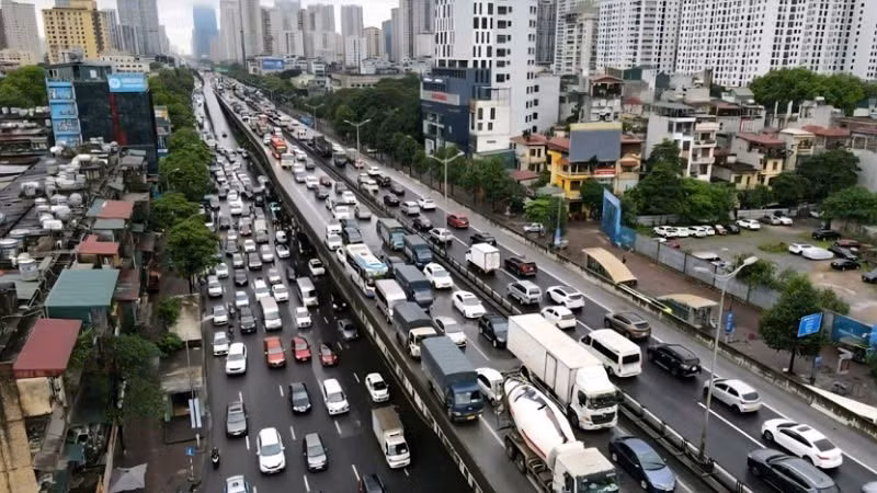 Đường Vành đai 3 trên cao. (Ảnh: QUỐC TOẢN)