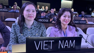 Bà Nguyễn Thị Vân Anh, Đại sứ, Trưởng phái đoàn đại diện thường trực của Việt Nam tại UNESCO và Tiến sĩ Nguyễn Phương Hòa, Cục trưởng Cục Hợp tác quốc tế, Bộ Văn hóa, Thể thao và Du lịch.