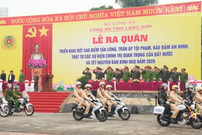 Lễ ra quân triển khai đợt cao điểm tấn công, trấn áp tội phạm, bảo đảm an ninh trật tự của Công an tỉnh Lạng Sơn.