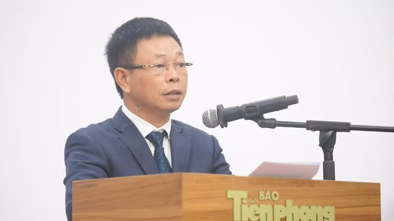 Ông Phùng Công Sưởng, Tổng Biên tập Báo Tiền Phong phát biểu tại Tọa đàm. (Ảnh: TL)