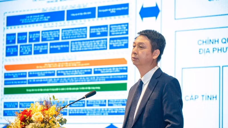 Ông Nguyễn Phú Tiến, Phó Cục trưởng Cục Chuyển đổi số quốc gia phát biểu tại sự kiện. (Ảnh: TL)