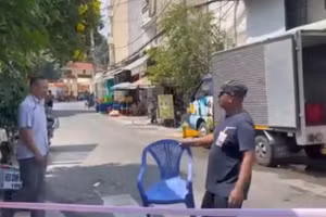 Hiện trường khu vực xảy ra đám cháy. 