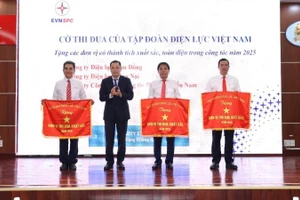 EVN tặng cờ thi đua cho các đơn vị của EVNSPC.