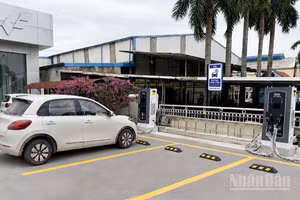 Trụ sạc điện TMT-EGREEN ở Hưng Yên đã được triển khai lắp đặt.
