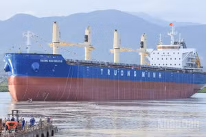 Chiều tối 18/6, Công ty Đóng tàu Hạ Long đã hạ thủy thành công tàu hàng rời trọng tải 45.000DWT số 2 mang tên Trường Minh Dream 06.