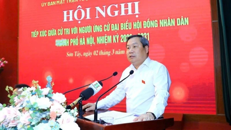 Tổng Bí thư Tô Lâm và ứng cử viên đơn vị bầu cử số 14 tiếp xúc cử tri Hà Nội