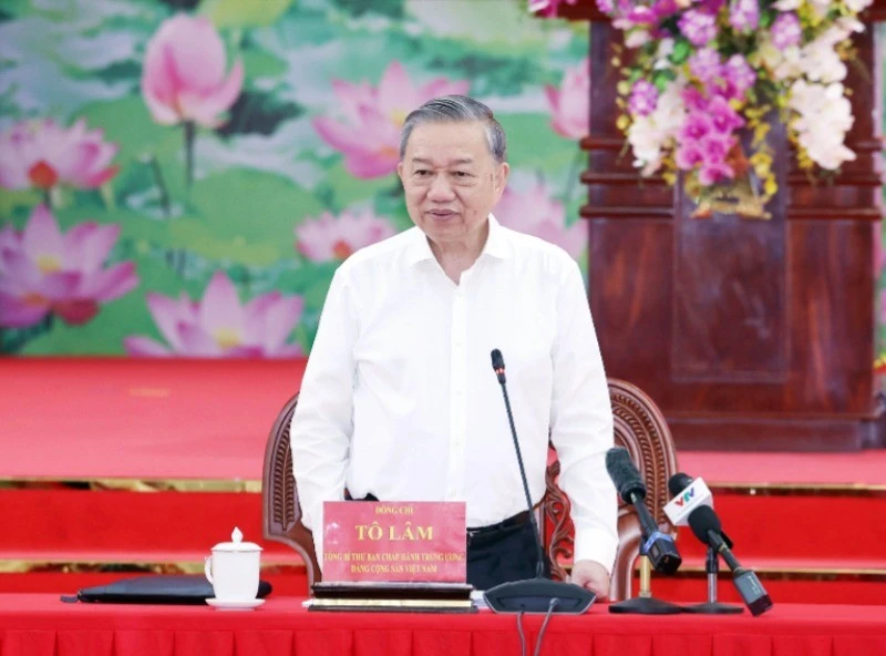 Tổng Bí thư Tô Lâm phát biểu. (Ảnh: Thống Nhất/TTXVN) 